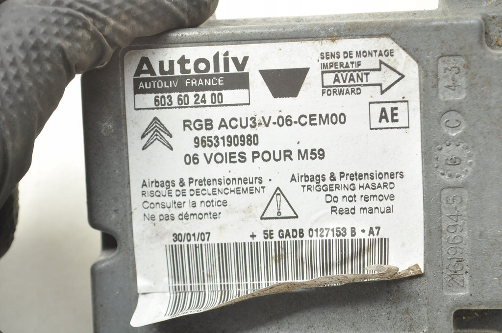 CITROEN BERLINGO AIRBAG SENSOR 9653190980
