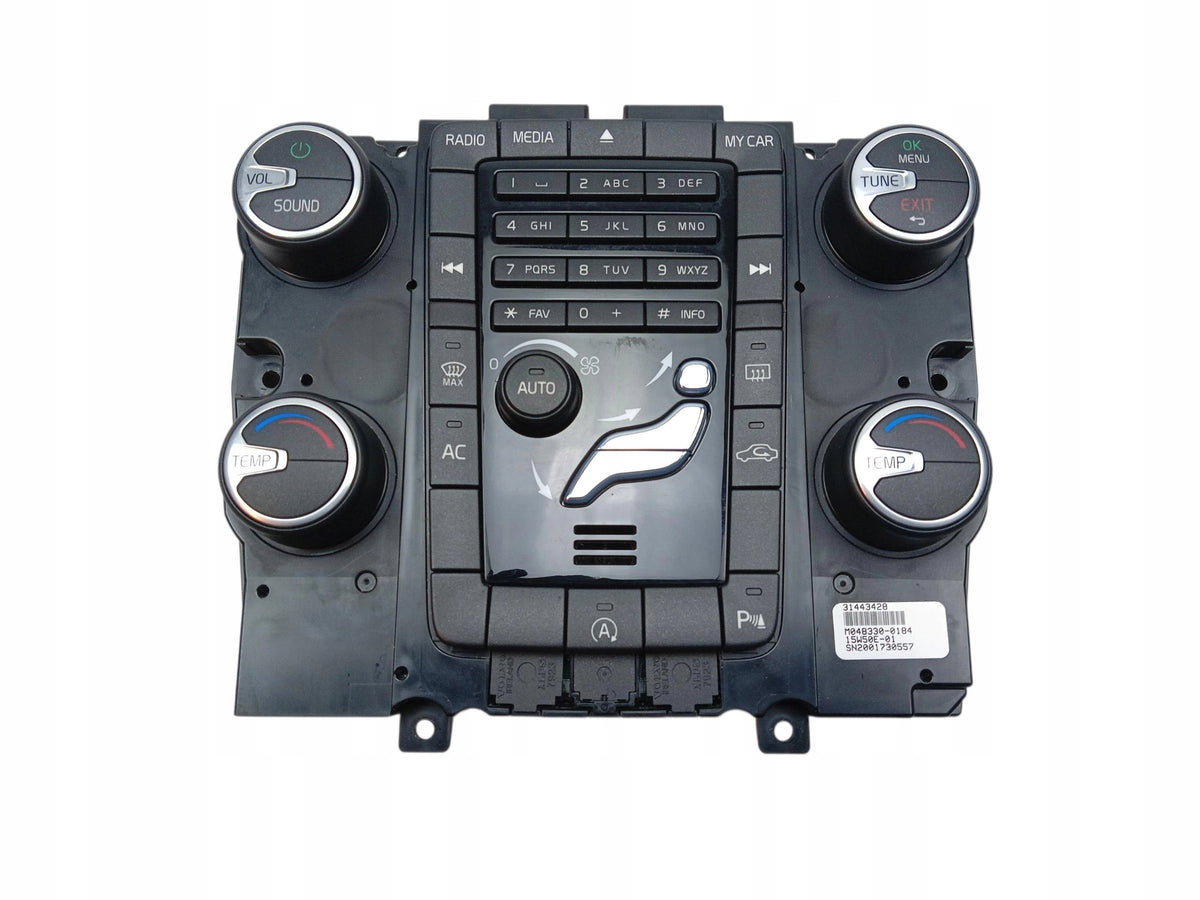 CONTROL PANEL FOR AIR CONDITIONING RADIO VOLVO V60 AND 31443428