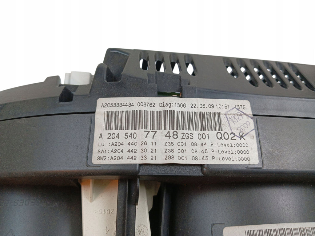 COUNTER CLOCKS MERCEDES C W204 (2007-2011) 2.2 CDI 170KM A2044402611 EUROPE
