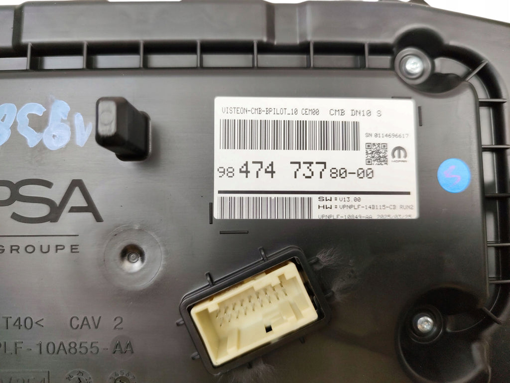 COUNTER DISPLAY CLOCKS JEEP AVENGER 54 kWh 9847473780 UK ENGLISH