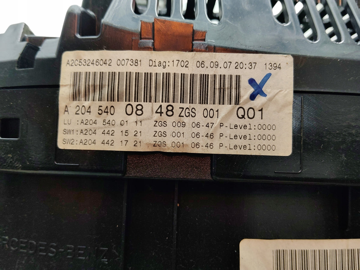 COUNTER MERCEDES C W204 (2007-2011) 1.8 COMPRESSOR 184KM A2045400848 EUROPE