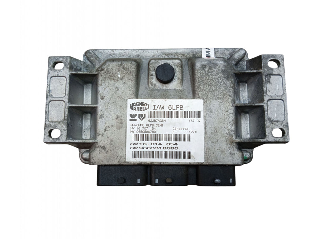 ENGINE COMPUTER PEUGEOT 807 2.0 16V RFJ 9663318680 IAW6LPB 9659580780