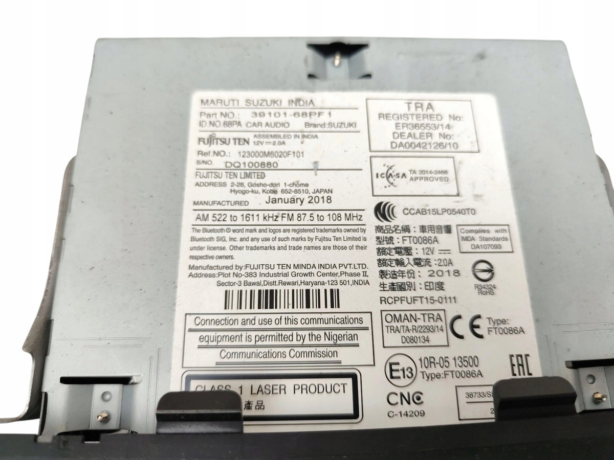 FACTORY RADIO SUZUKI BALENO (2015-2019) 39101-68PF1