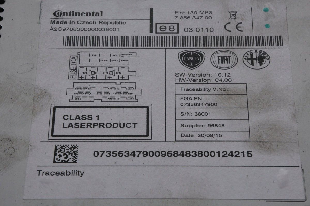 FIAT PANDA III RADIO 07356347900