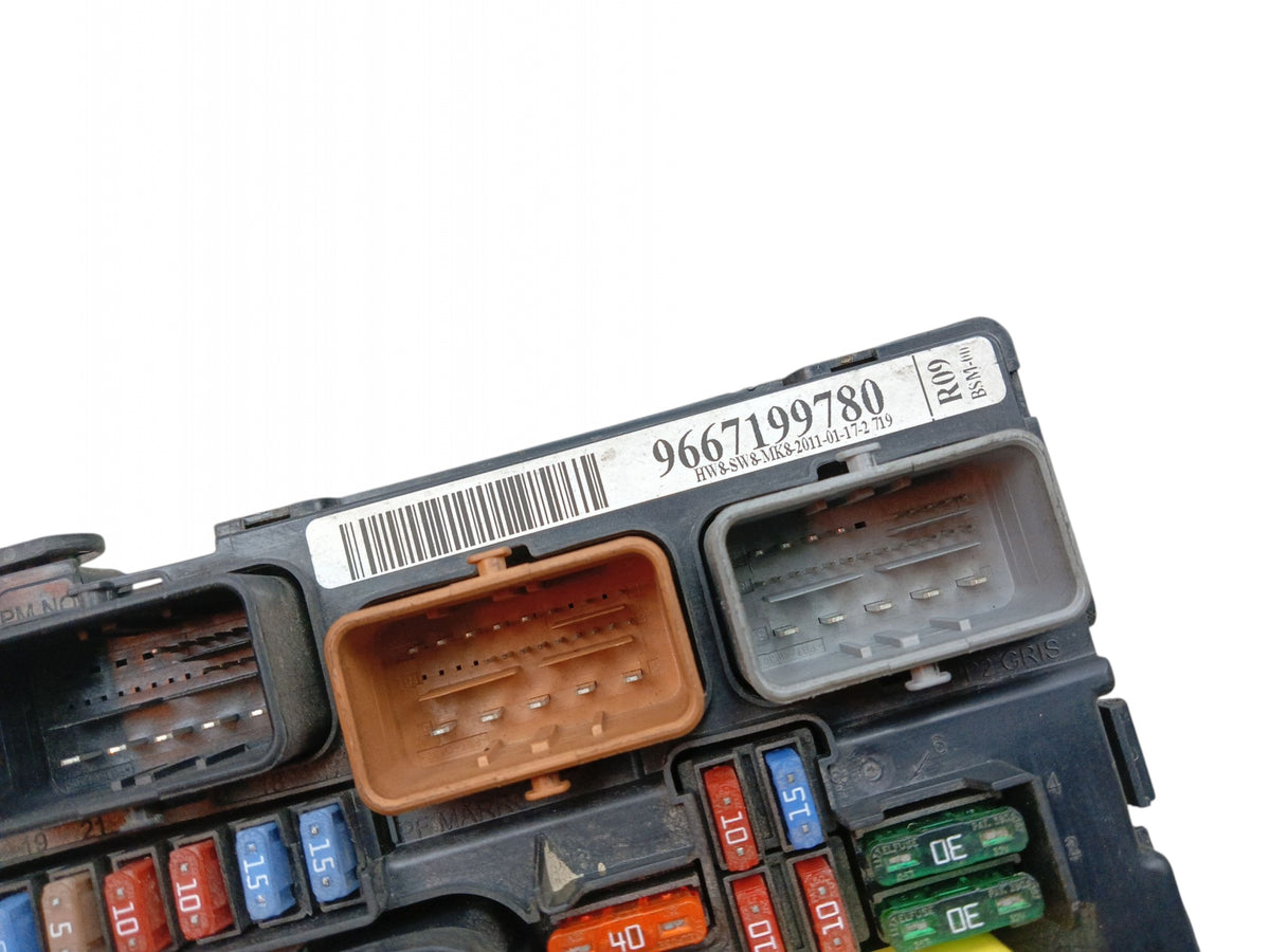 FUSE BOX MODULE BSM PEUGEOT 1007 207 C3 II DS3 9667199780 R09