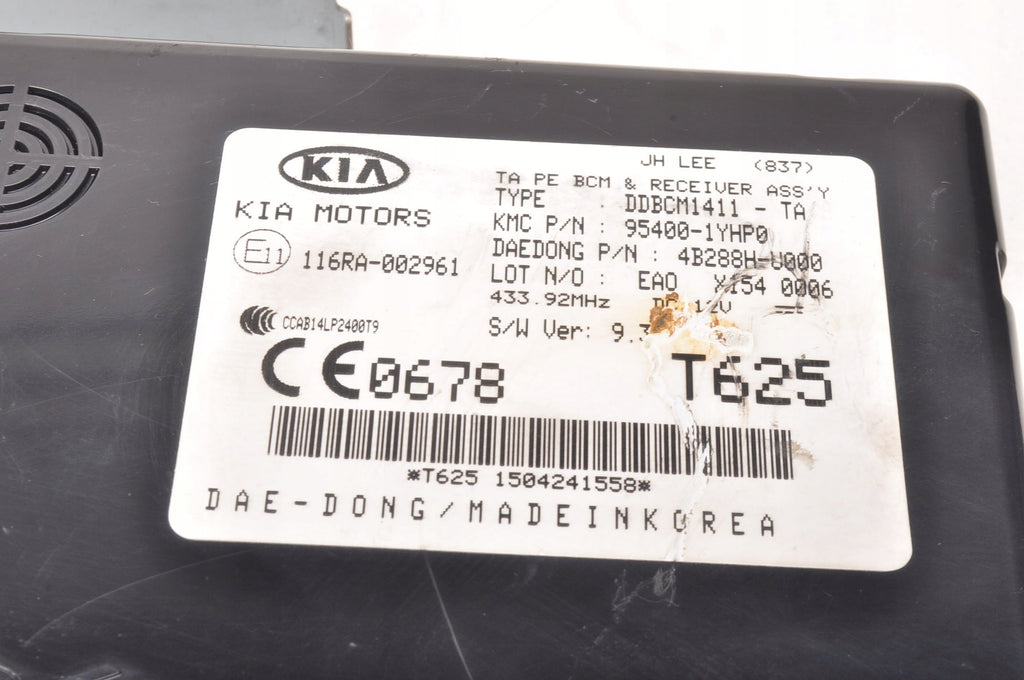 KIA PICANTO II MODULE DRIVER BCM 95400-1YHP0 T625 LIFT