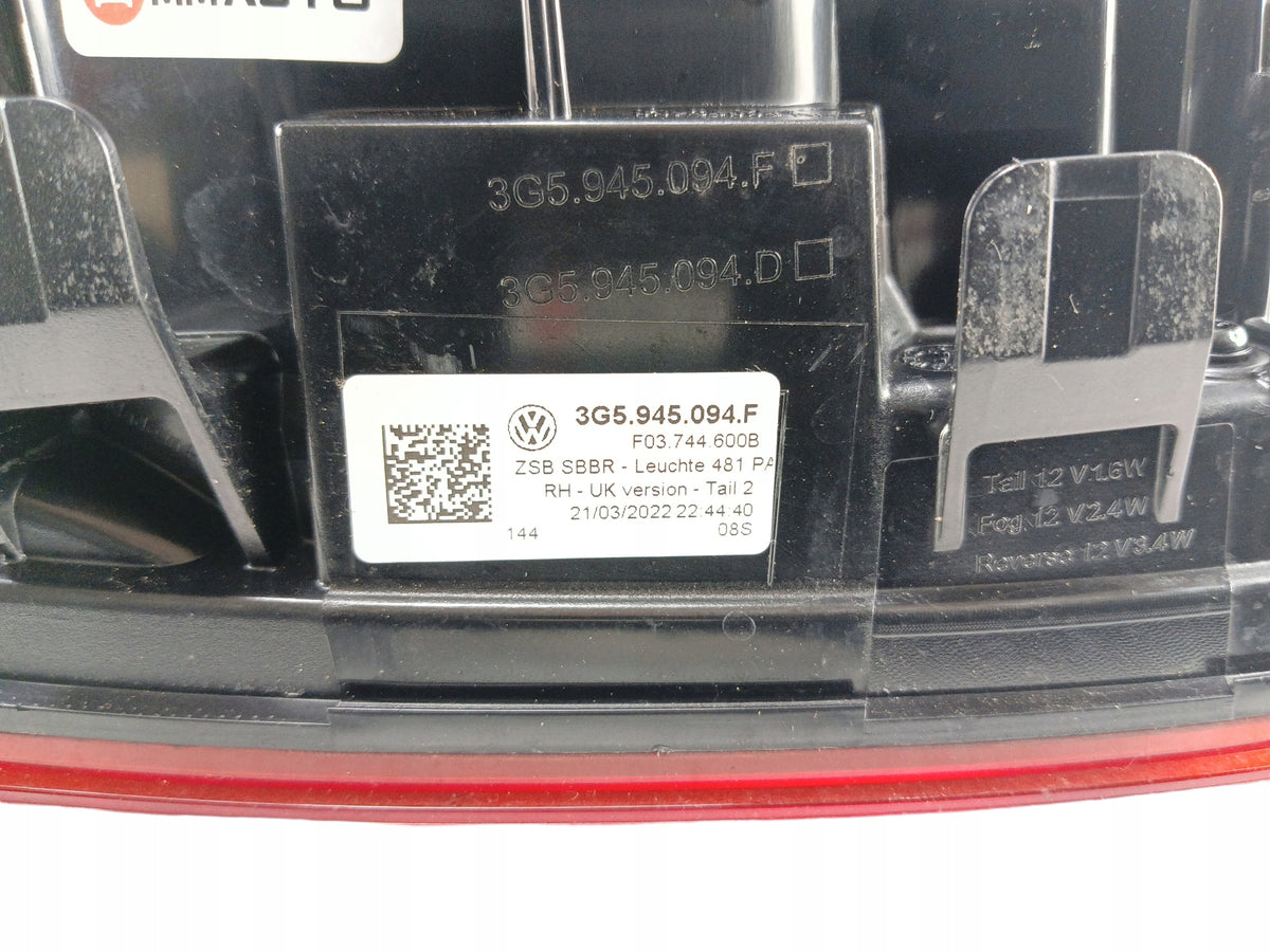 LAMP RIGHT REAR IN FLAP VW PASSAT B8 LIFT (2019-2023) SEDAN 3G5945094F