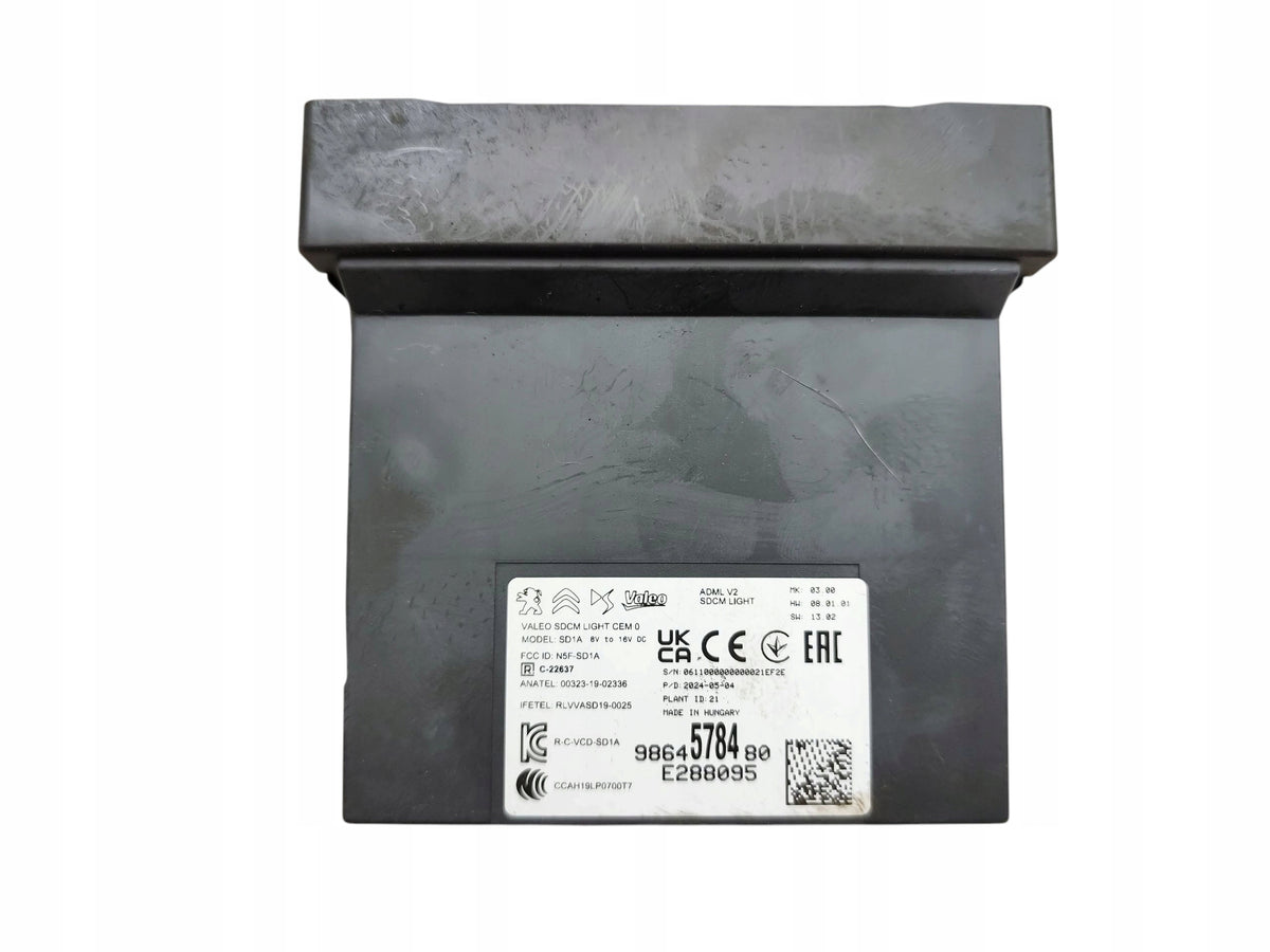 LIGHT CONTROLLER MODULE PEUGEOT 308 III T10 3008 III 5008 III 9864578480