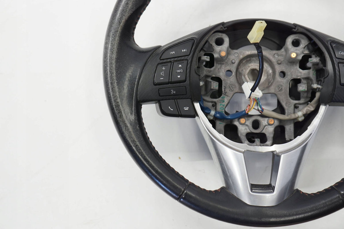 MAZDA 3 III BM 14R STEERING WHEEL LEATHER MULTI BHP2130903
