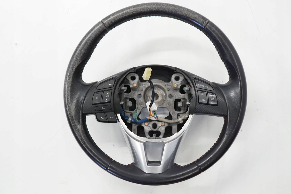 MAZDA 3 III BM 14R STEERING WHEEL LEATHER MULTI BHP2130903