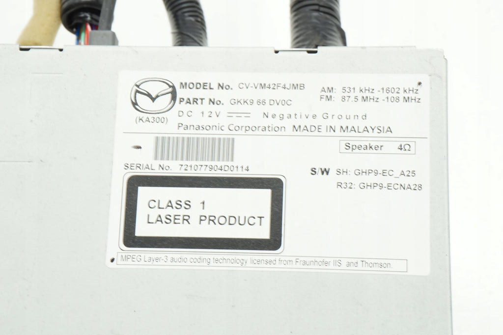 MAZDA 6 GJ 14R RADIO CD GKK966DV0C