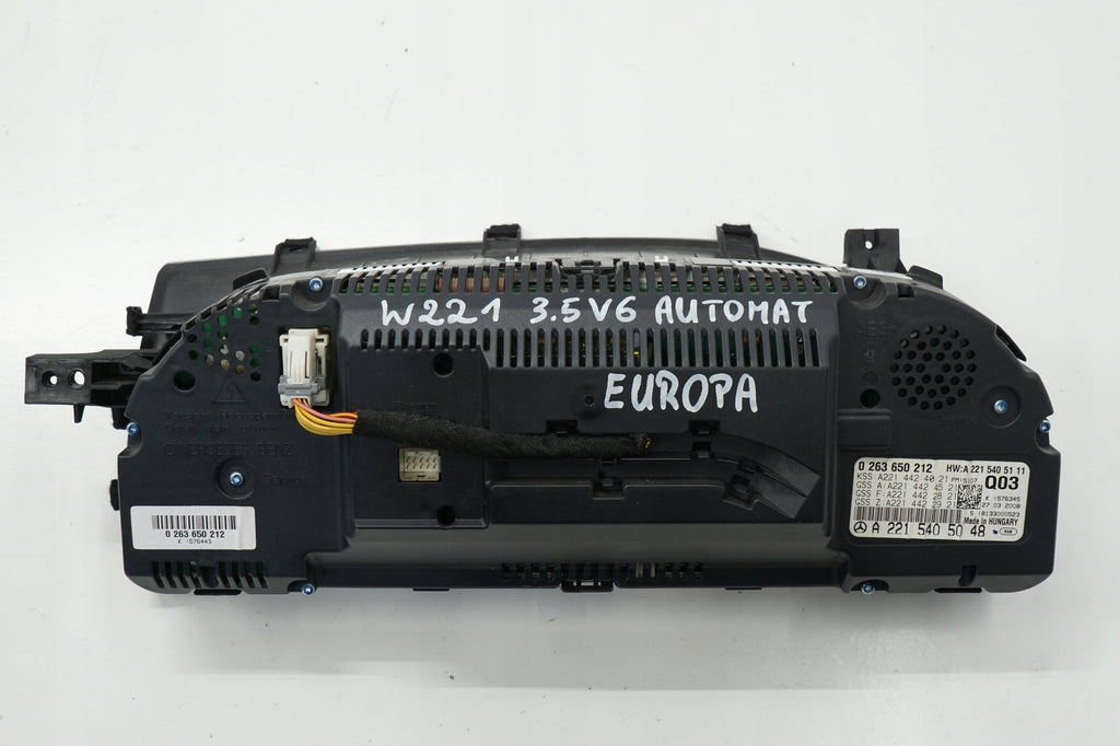 MERCEDES S W221 08R COUNTER CLOCK 3.5 V6 EUROPE A2215405048