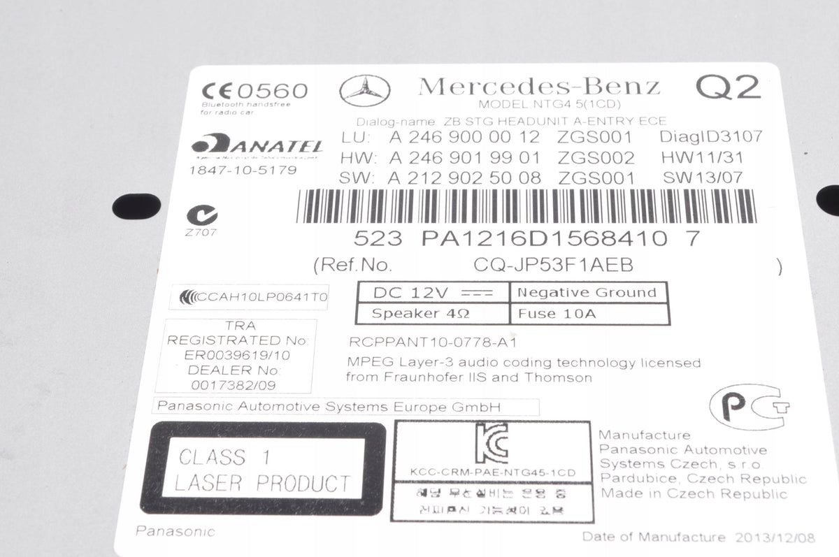 MERCEDES W176 RADIO NAVIGATION A2469000012