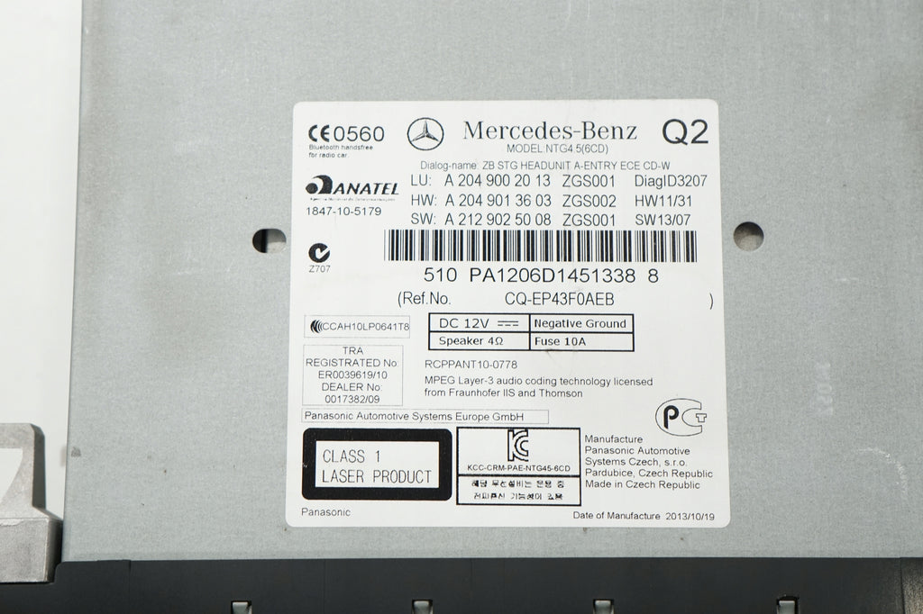 MERCEDES W204 LIFT 13R RADIO NAVIGATION A2049002013