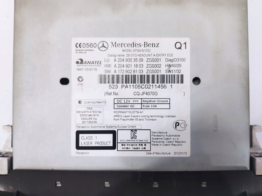 MERCEDES W204 LIFT RADIO NAVIGATION GPS A2049003509