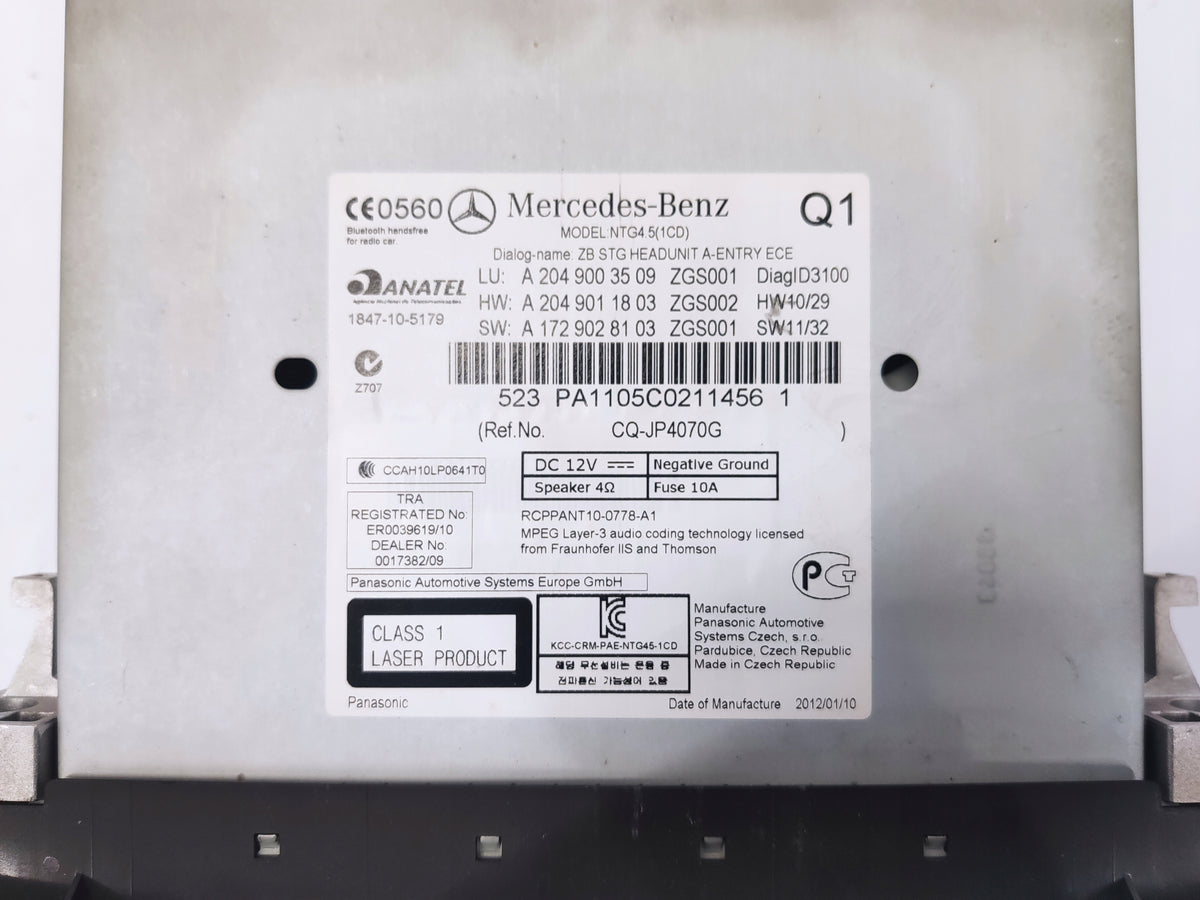 MERCEDES W204 LIFT RADIO NAVIGATION GPS A2049003509