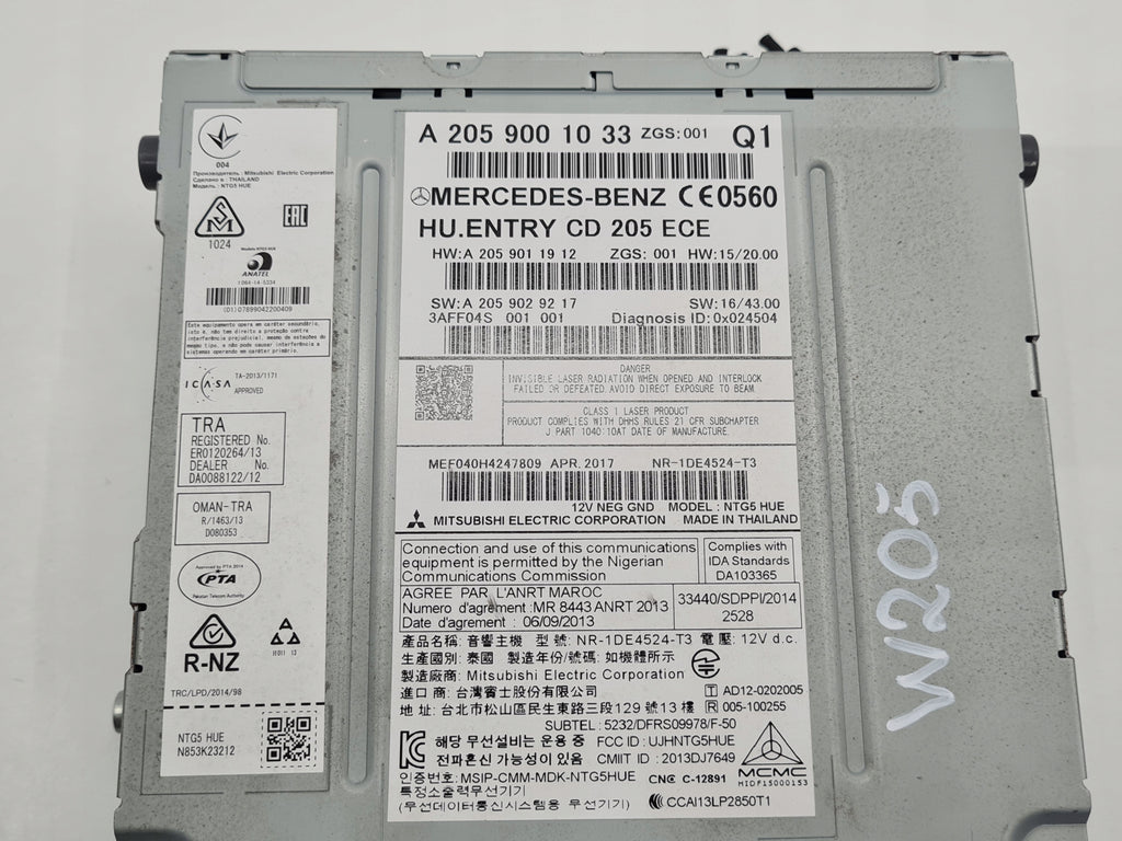 MERCEDES W205 RADIO NAVIGATION GPS A2059001033