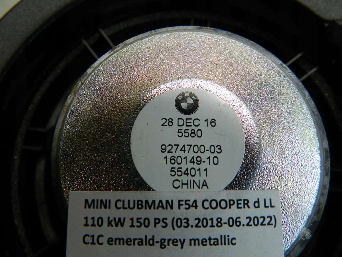 MINI CLUBMAN F54 DOOR SPEAKER LEFT REAR 9274700