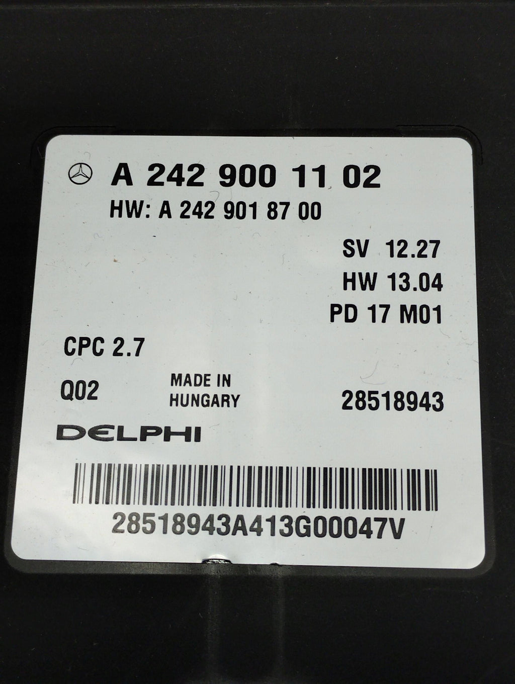 Mercedes-Benz B W246 W242 CONTROLLER MODULE A2429001102