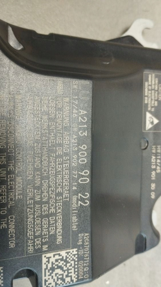Mercedes-Benz E W213 MODULE CONTROLLER AIRBAG A2139009022