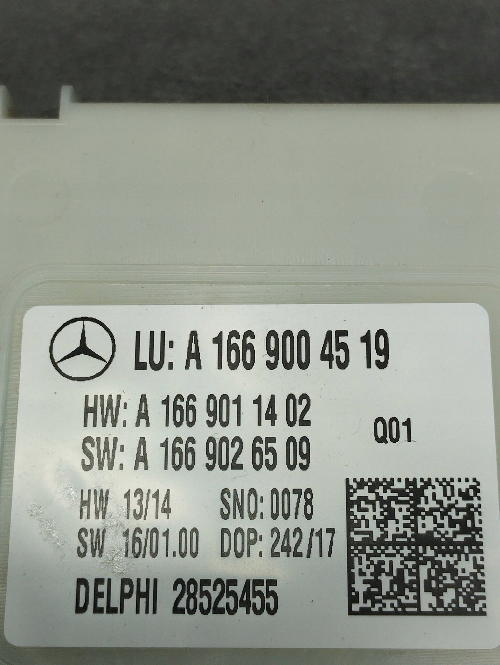 Mercedes-Benz GLE W166 CONTROLLER MODULE SAM A1669004519