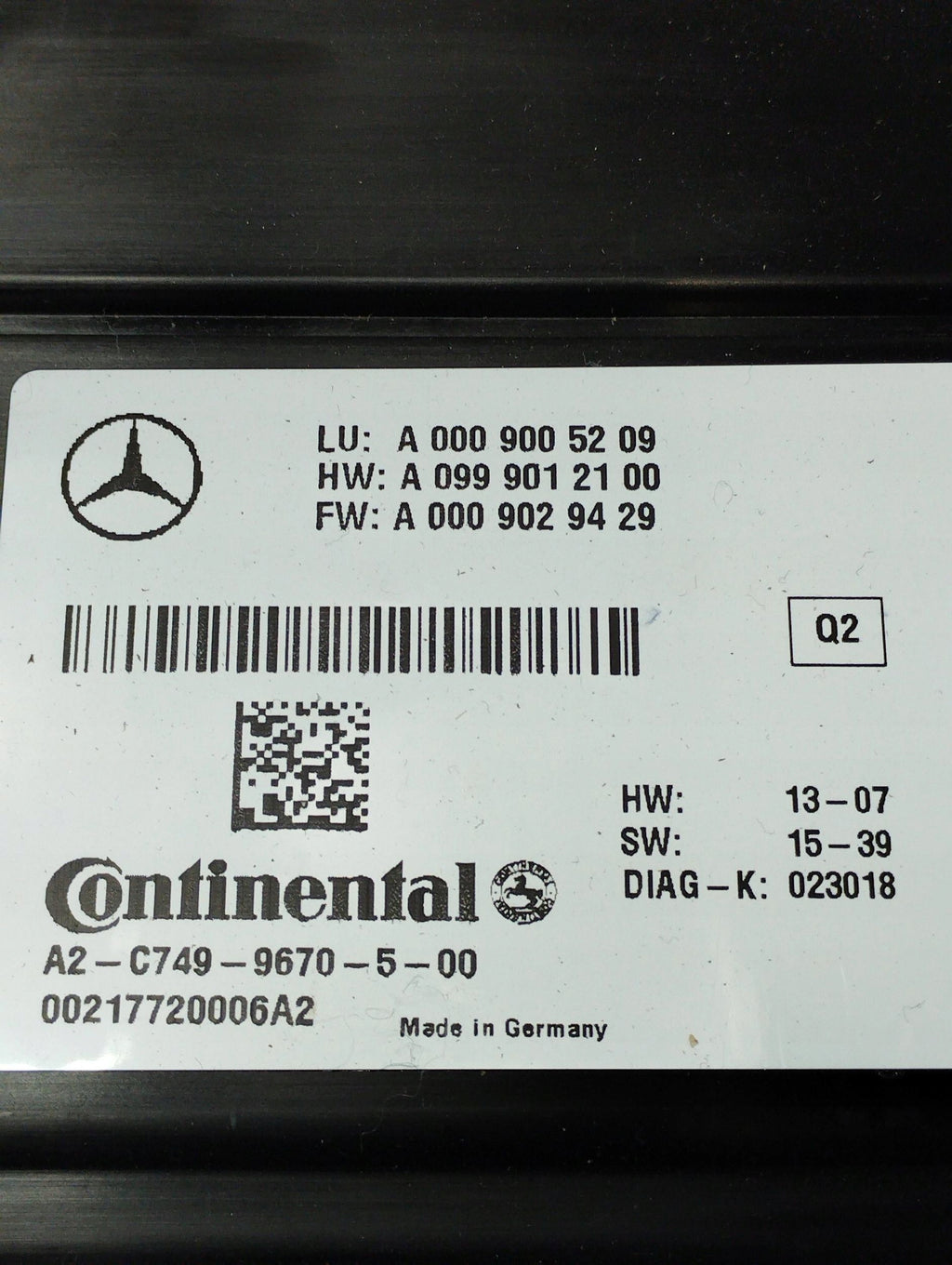 Mercedes-Benz GLE W166 RADAR MODULE A0009005209