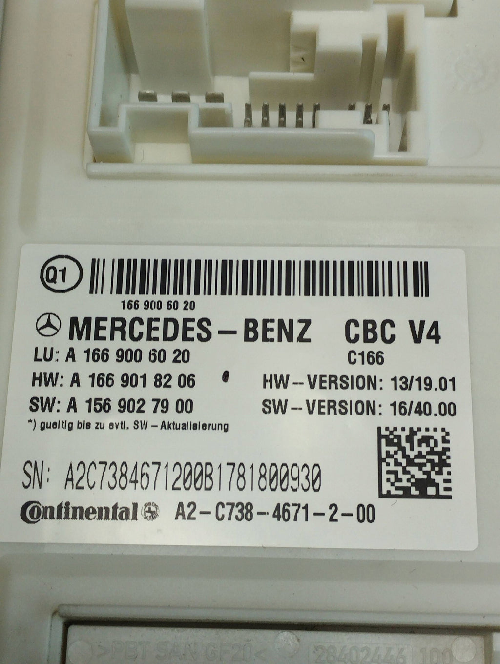 Mercedes-Benz GLE W166 SINGLE CONTROL UNIT SAM A1669006020