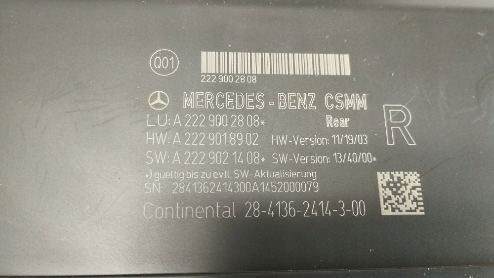 Mercedes-Benz S W222 2014 MODULE SEAT CONTROLLER A2229002808