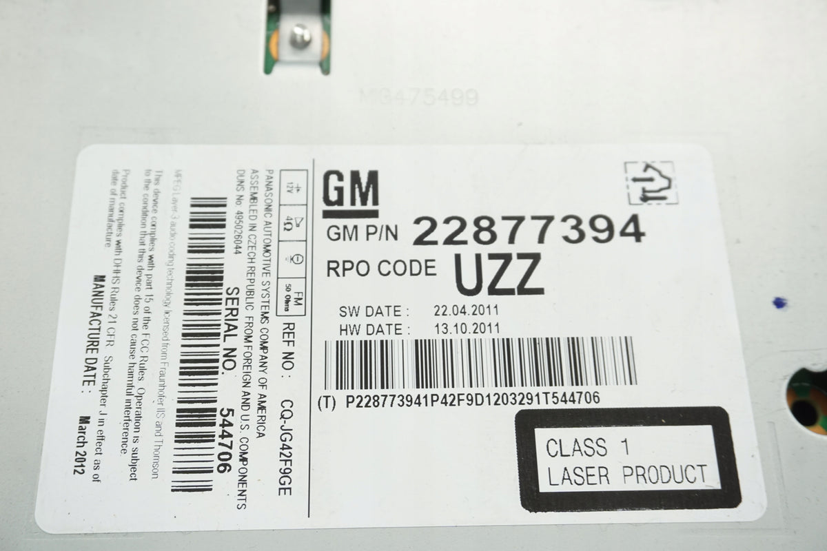 OPEL ASTRA J IV RADIO CD 22877339