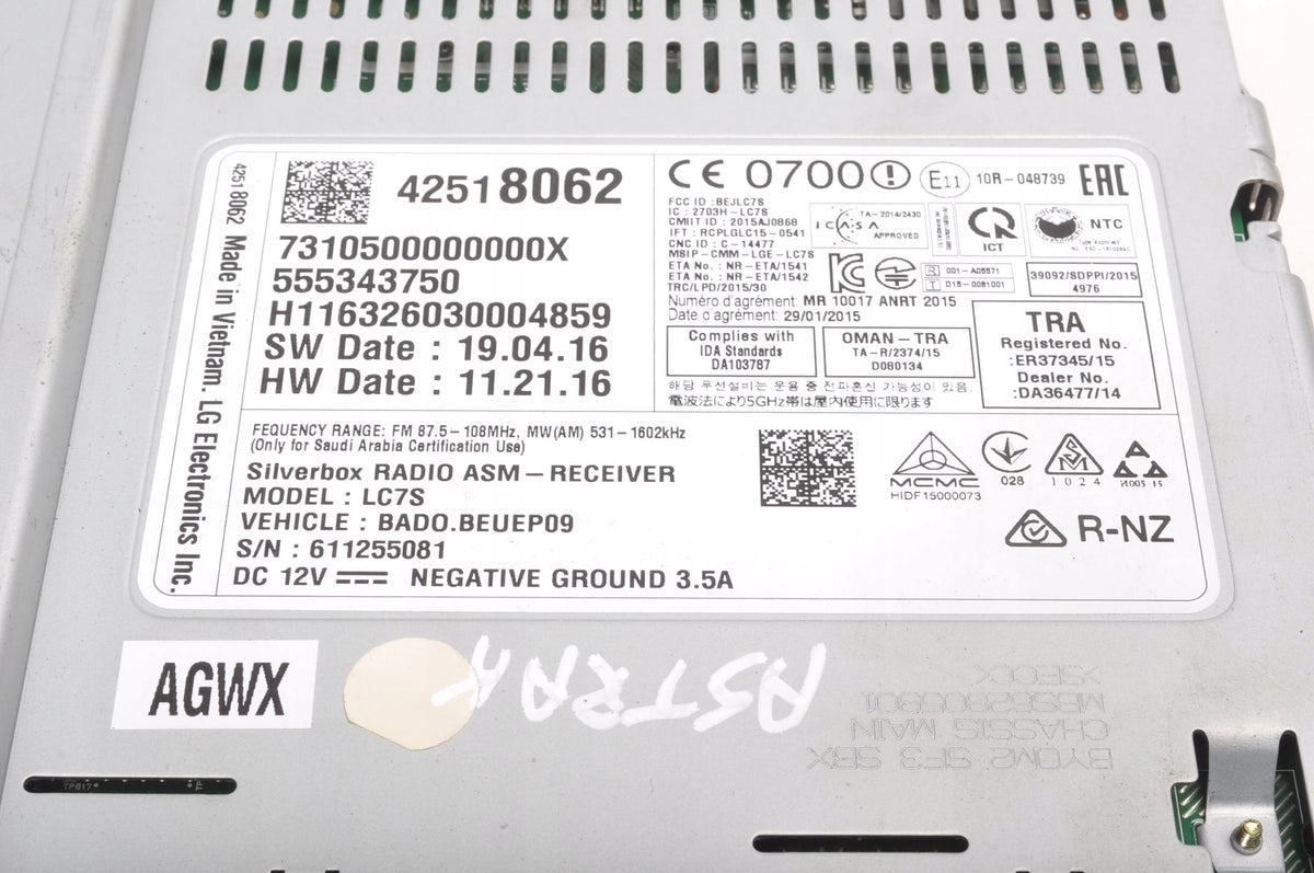 OPEL ASTRA K V RADIO NAVIGATION 42518062