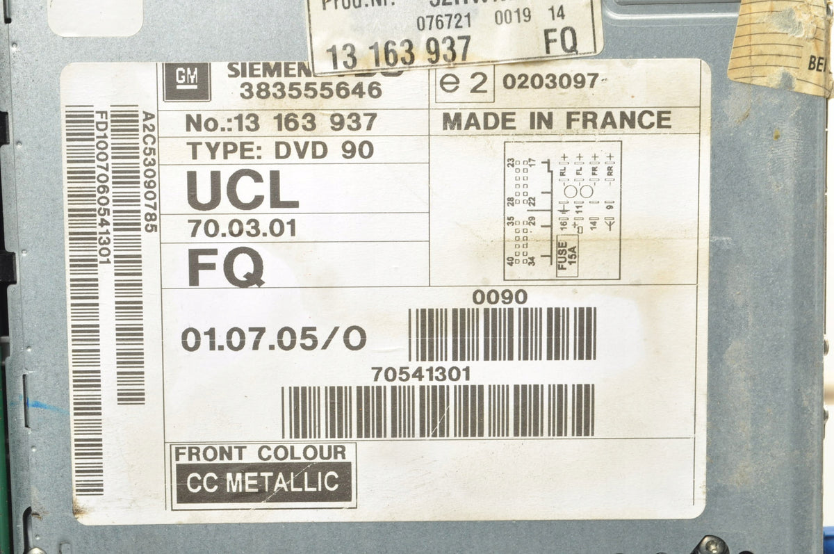 OPEL C SIGNUM RADIO NAVIGATION 13163937 DVD 90NAVI