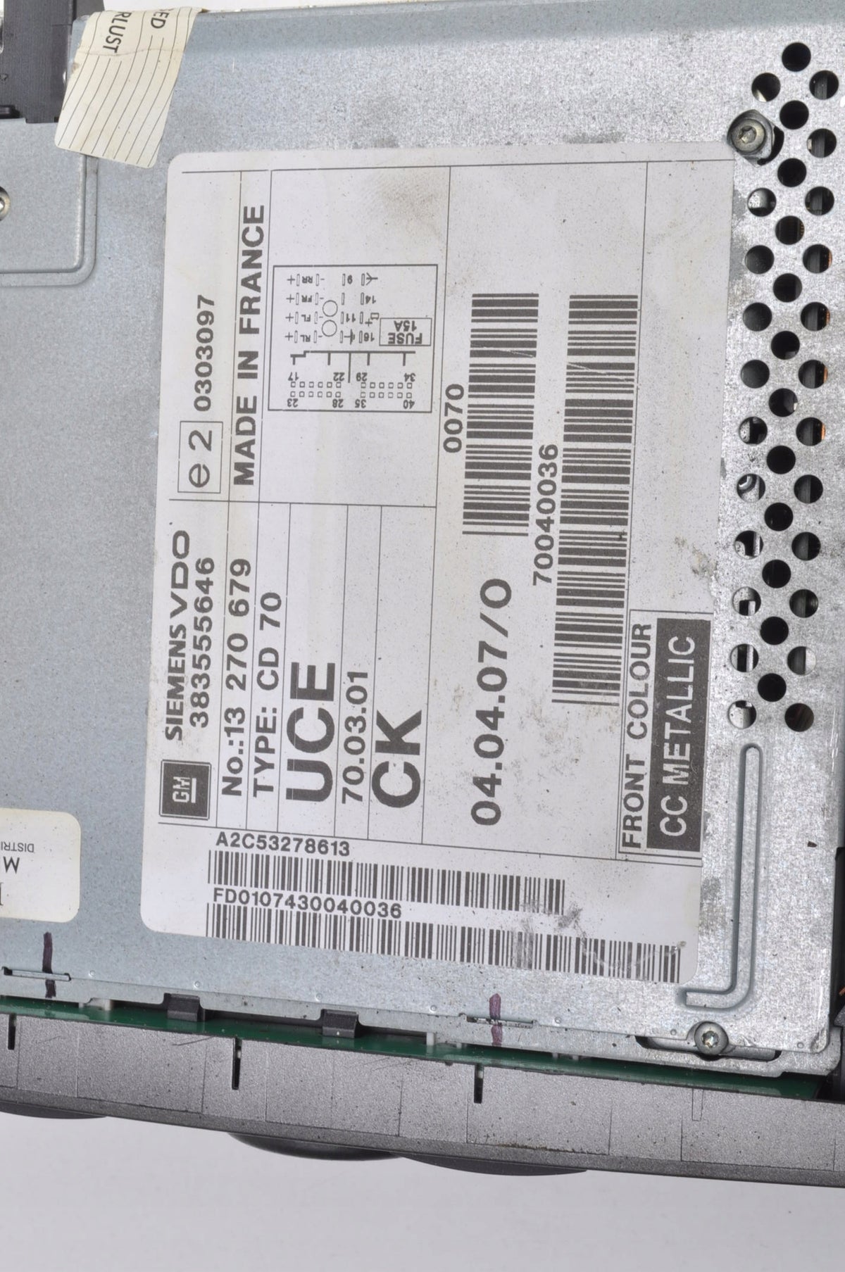 OPEL MERIVA A SIGNUM C RADIO 13270679 CD 70