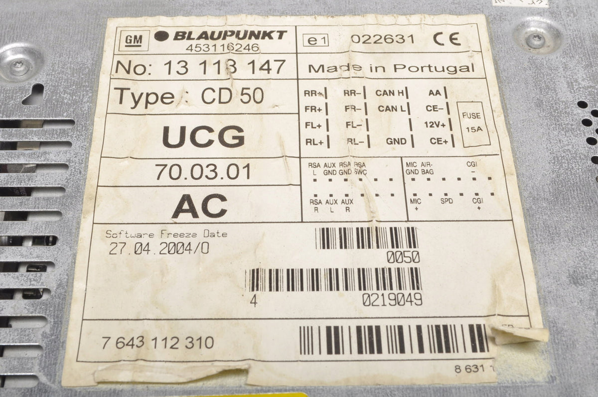 OPEL SIGNUM RADIO 13113147 C50 PHONE