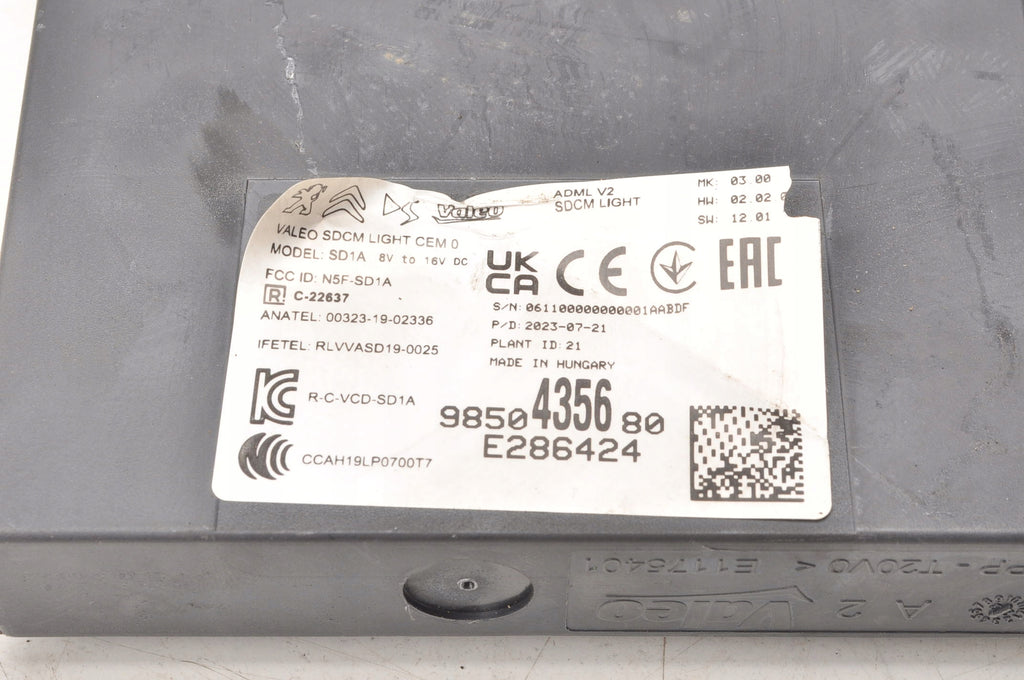 PEUGEOT 208 OPEL MOKKA B II MODULE LIGHT CONTROLLER 2023R 9850435680