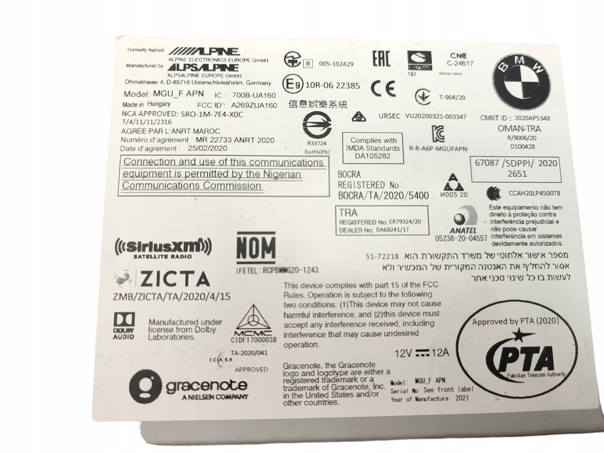 RADIO MULTIMEDIA STATION BMW F40 F44 G22 G23 G24 G26 5A5B487