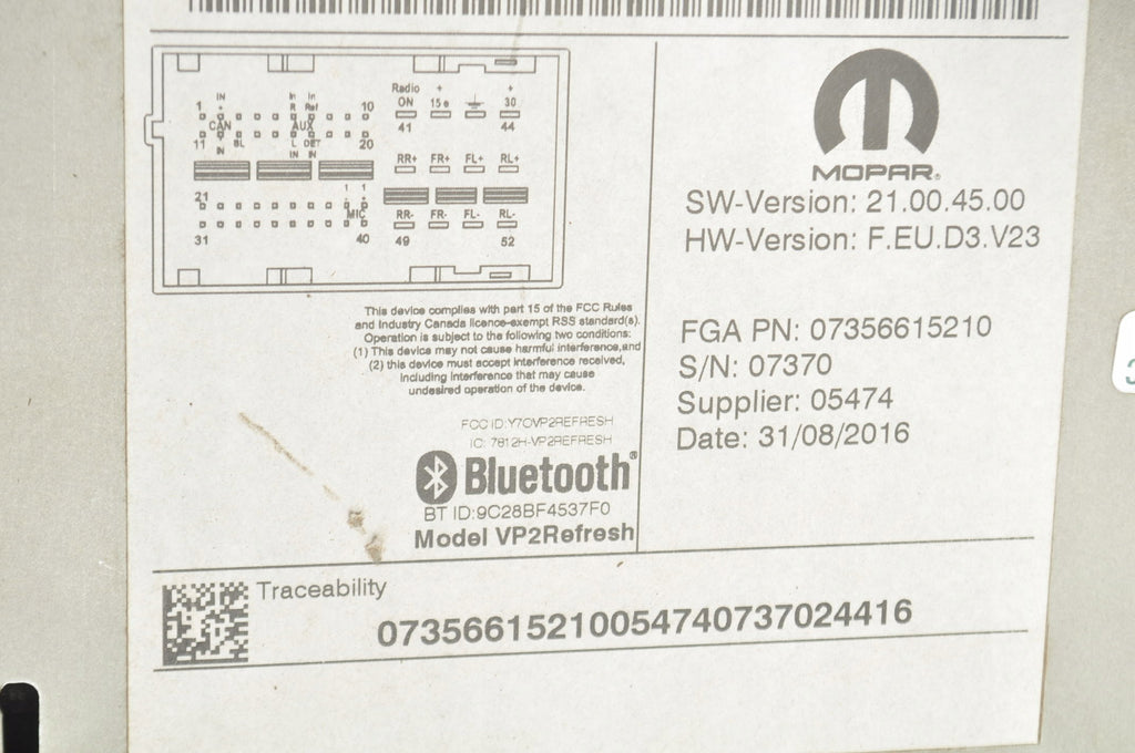RADIO NAVIGATION FIAT TIPO II 07356615210
