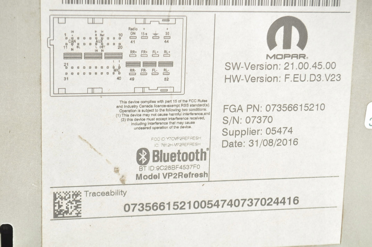RADIO NAVIGATION FIAT TIPO II 07356615210