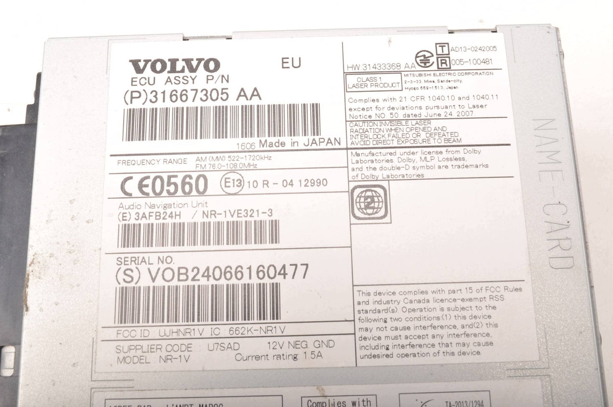 RADIO NAVIGATION VOLVO V40 II S60 II V60 XC60 31667305