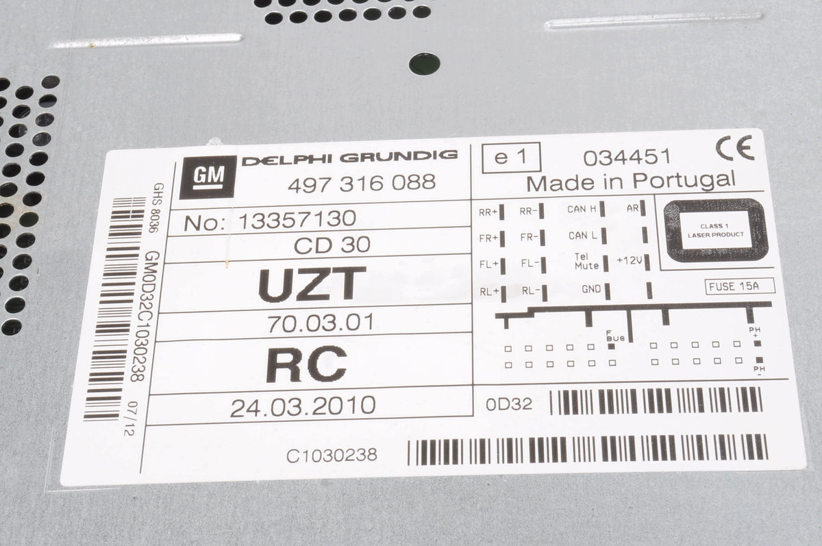 RADIO OPEL CORSA D 13357130 CD30