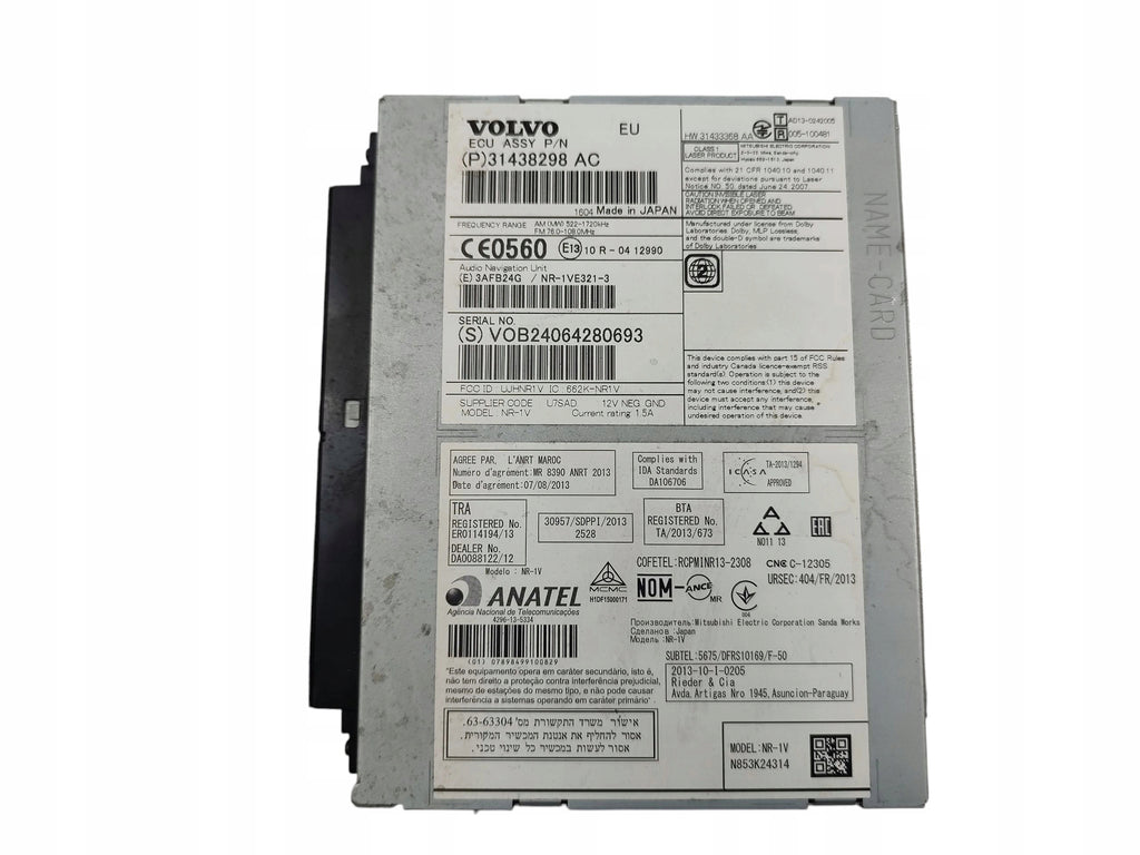 RADIO READER VOLVO V60 AND S60 II XC60 AND LIFT (2013-2017) 31438298