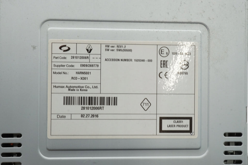 RENAULT TALISMAN 16R CD READER CHANGER 281012006R