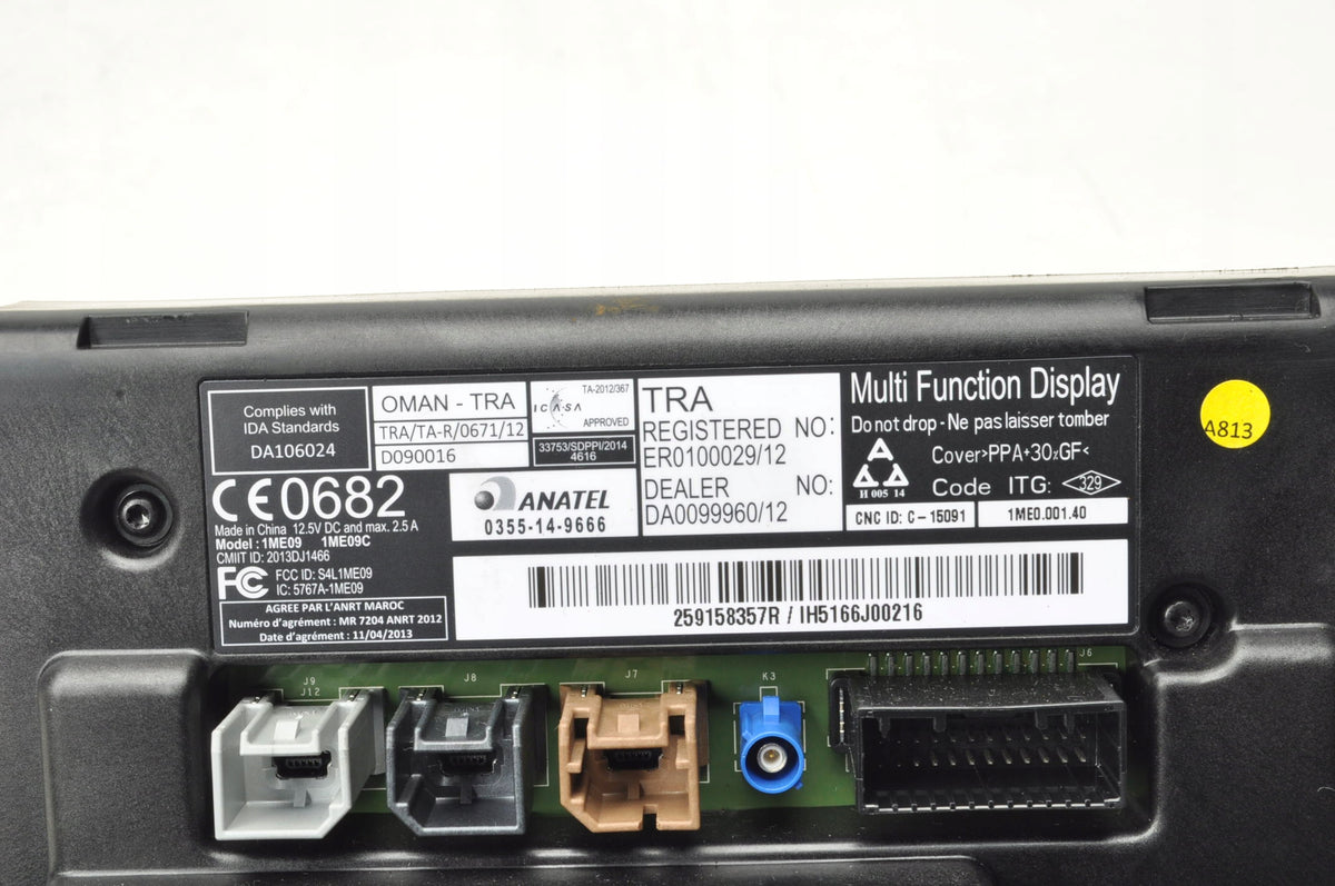 RENAULT ZOE DISPLAY NAVIGATION SCREEN 259158357R