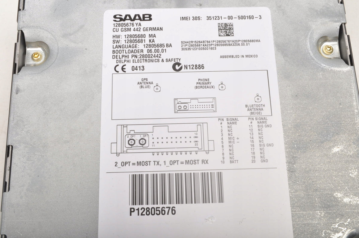 SAAB 9-3 II NAVIGATION CONTROLLER MODULE 12805676 12805676YA