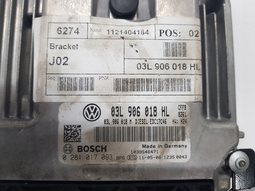 SEAT ALHAMBRA 7N ENGINE CONTROLLER 2.0TDI 03L906018HL