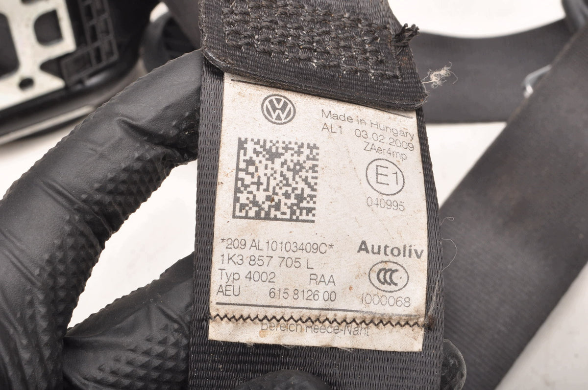 SEAT BELT LEFT FRONT VOLKSWAGEN GOLF VI 1K3857705L HB 3D