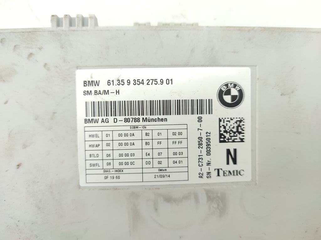 SEAT CONTROLLER MODULE BMW 6 F13 9354275