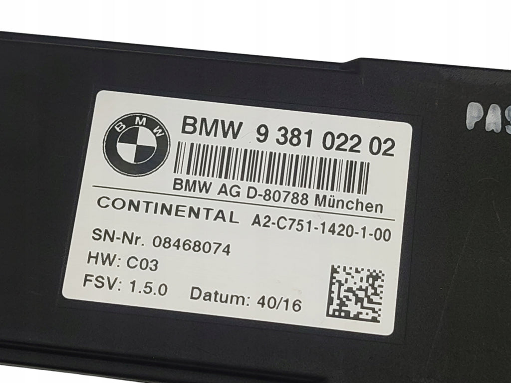 SEAT CONTROLLER MODULE BMW 7 G11 G12 9381022