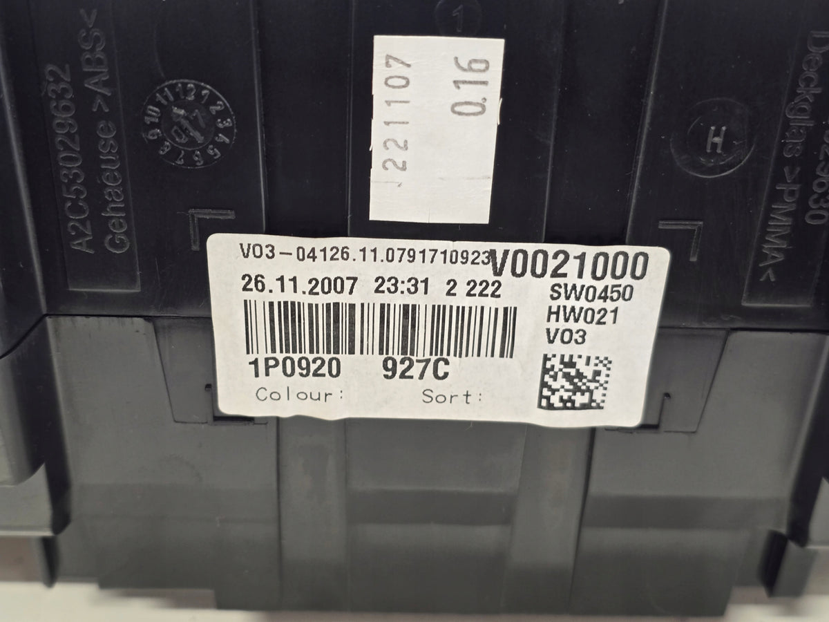 SEAT LEON II FR 07R COUNTER CLOCK 2.0TDI ANGLIK UK 1P0920927C