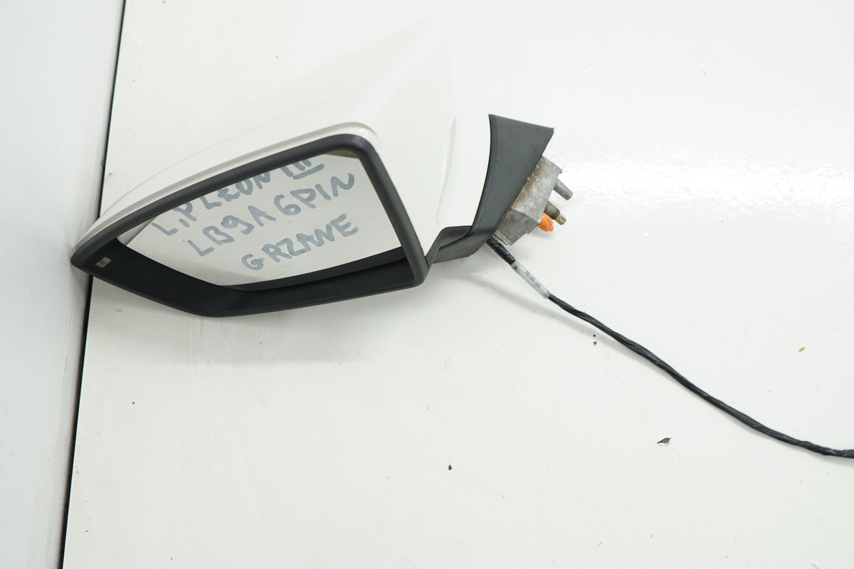 SEAT LEON III 15R MIRROR LEFT 6PIN LB9A ANGLIK UK
