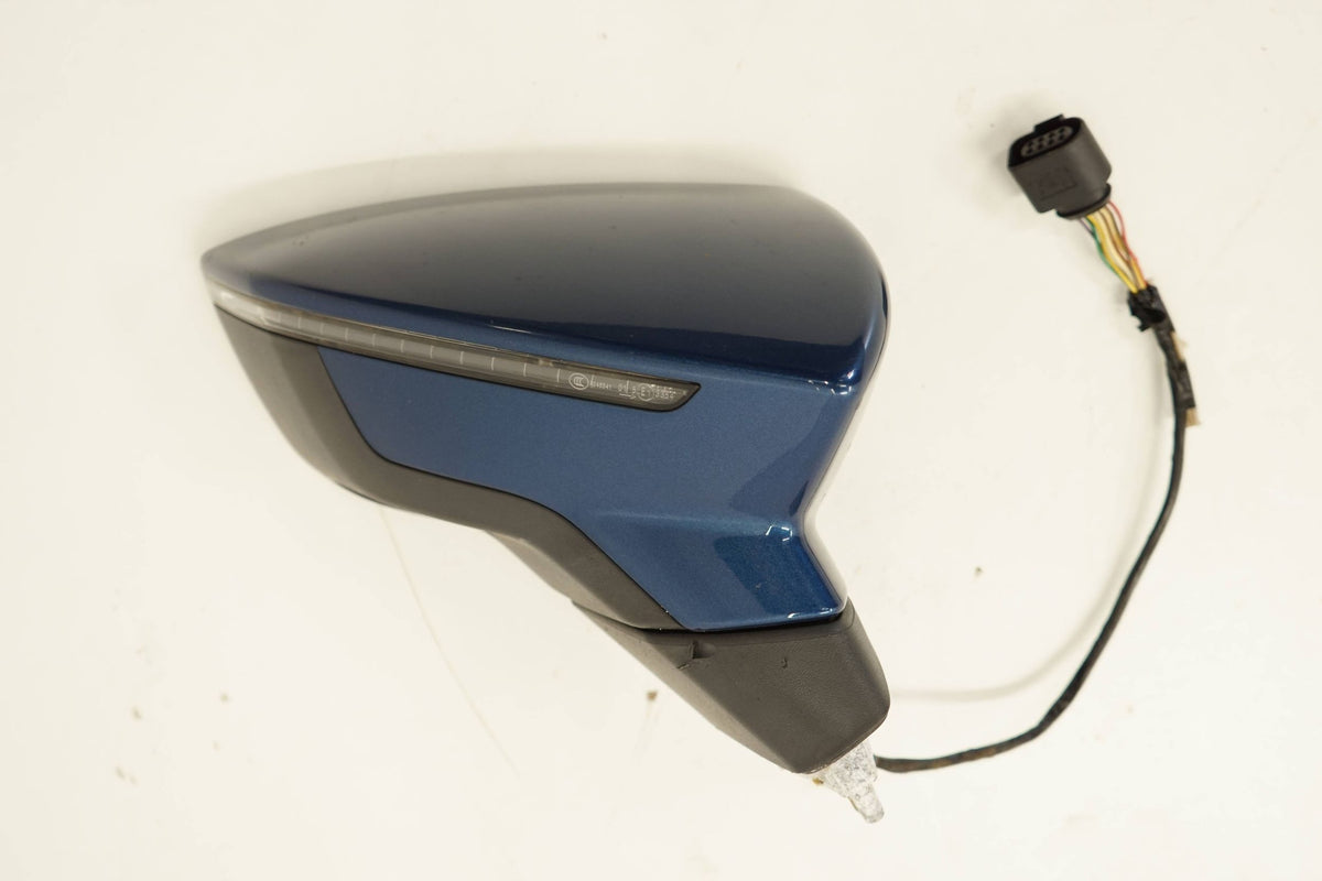 SEAT LEON III 15R MIRROR RIGHT 8PIN LW5P ENGLISH